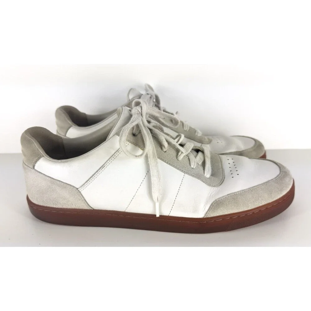 Vince Noel White Men's Lace-up Low Top Leather Sneakers US 11.5